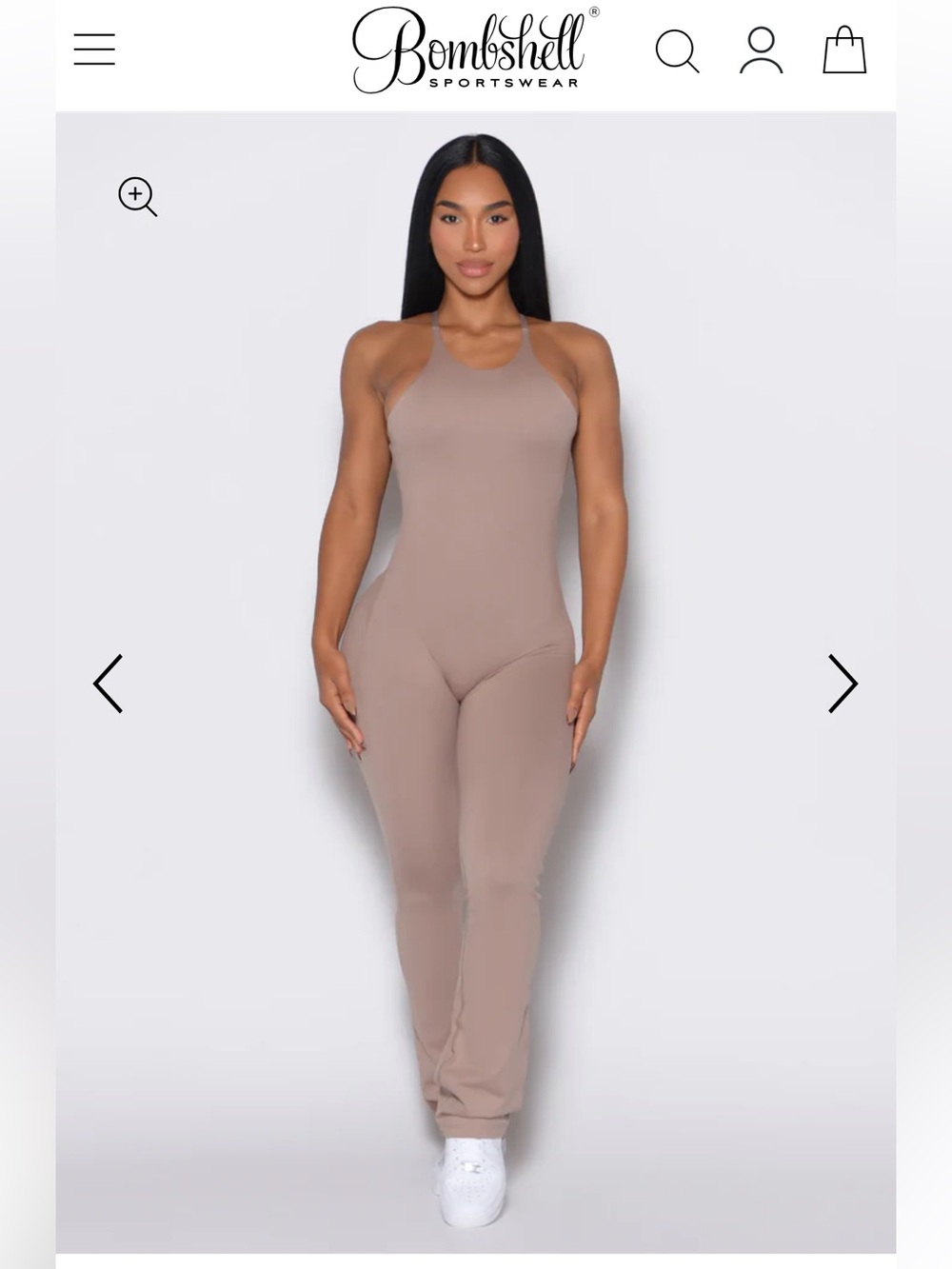 Bombshell Sportswear Taupe Racerback Seamless Jumpsuit